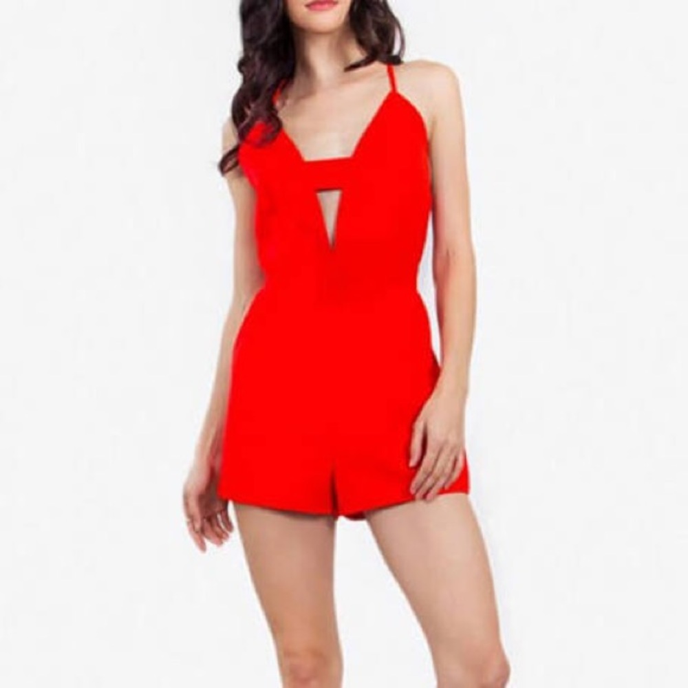Sugarlips neon Orange/bright red romper